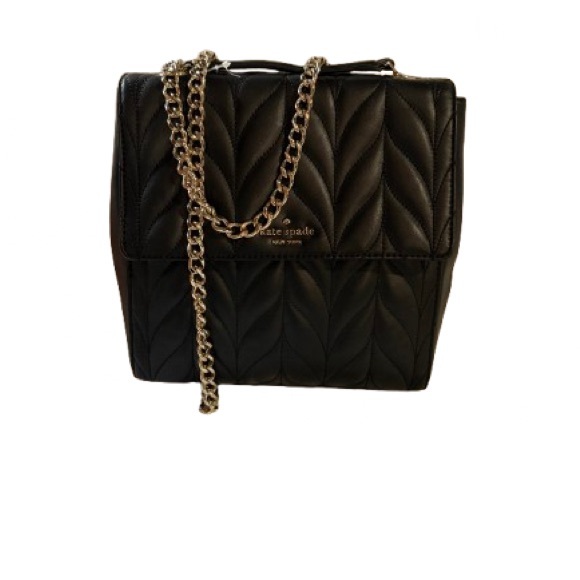 kate spade Handbags - kate spade Black Quilted Crossbody/Backpack Bag with Gold Chain